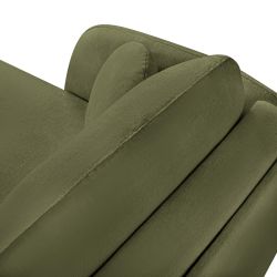 Canapé d'angle gauche convertible CARLOTTA 4 places tissu chenille vert kaki