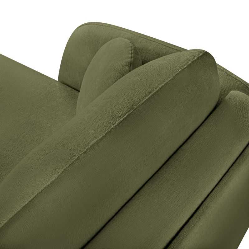 Canapé d'angle gauche convertible CARLOTTA 4 places tissu chenille vert kaki