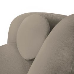 Canapé droit convertible CARLOTTA 3 places tissu bouclette taupe