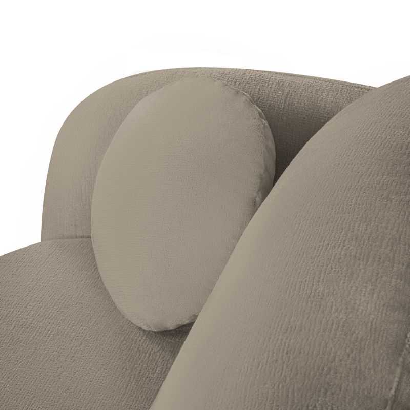 Canapé droit convertible CARLOTTA 3 places tissu bouclette taupe
