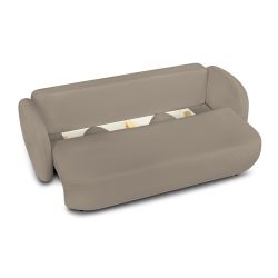 Canapé droit convertible CARLOTTA 3 places tissu bouclette taupe
