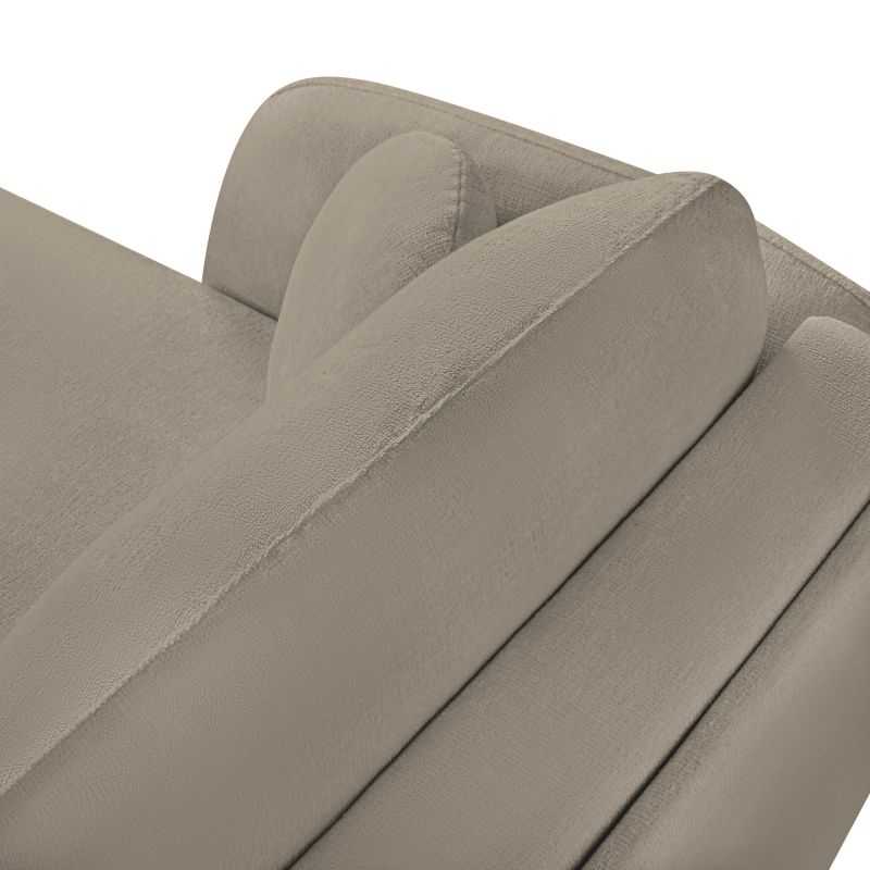 Canapé d'angle gauche convertible CARLOTTA 4 places tissu bouclette taupe