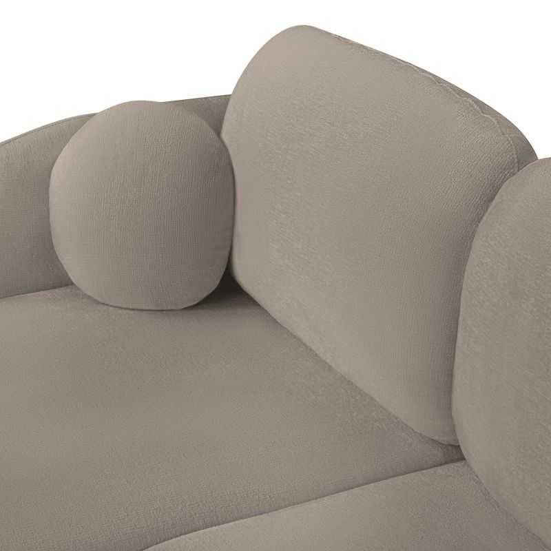 Canapé d'angle gauche convertible CARLOTTA 4 places tissu bouclette taupe