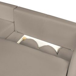 Canapé d'angle gauche convertible CARLOTTA 4 places tissu bouclette taupe