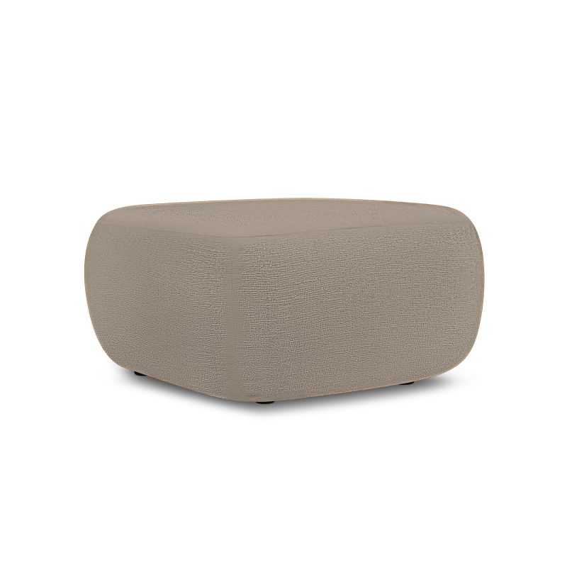 Pouf CARLOTTA tissu bouclette taupe