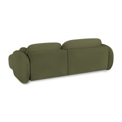 Canapé d'angle droit convertible CARLOTTA 4 places tissu chenille vert kaki