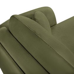 Canapé d'angle droit convertible CARLOTTA 4 places tissu chenille vert kaki