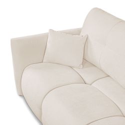 Canapé droit convertible COMO 3 places tissu chenille écru