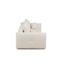 Canapé droit convertible COMO 3 places tissu chenille écru