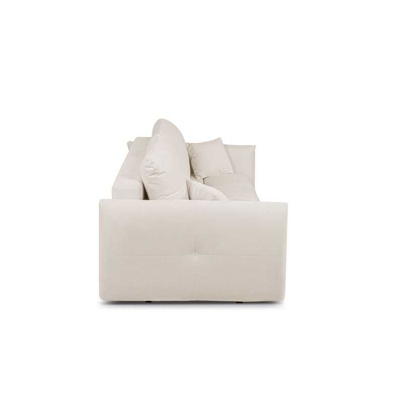 Canapé droit convertible COMO 3 places tissu chenille écru