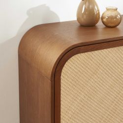 Buffet LUA placage frêne cannage 3 portes 165 cm