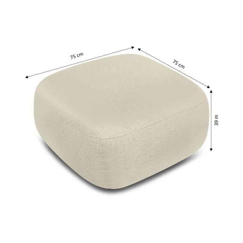 Pouf CARLOTTA tissu bouclette grège
