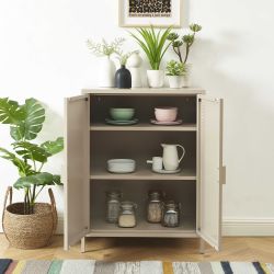 Buffet PANTONE métal taupe 2 portes 75cm