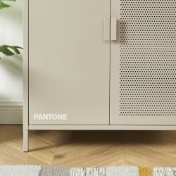 Buffet PANTONE métal taupe 2 portes 75cm