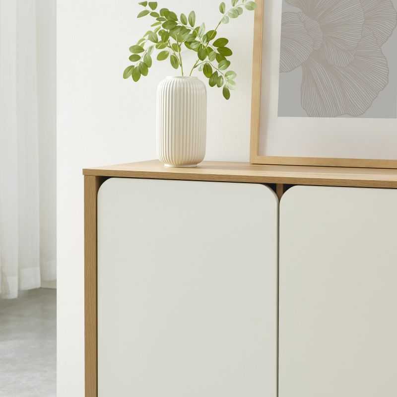 Buffet KILDA blanc effet chêne