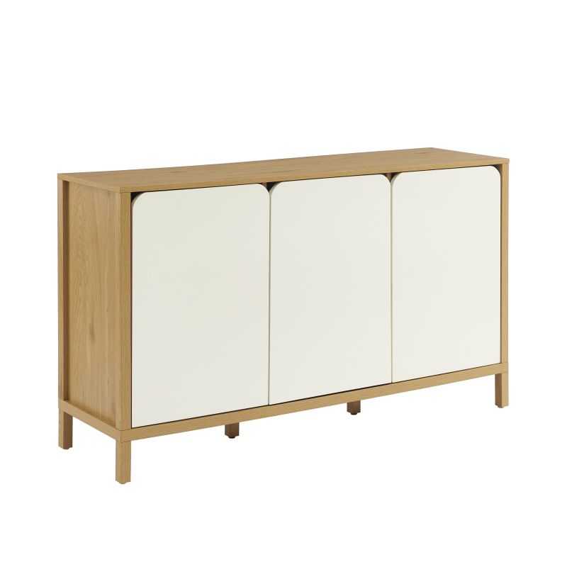 Buffet KILDA blanc effet chêne