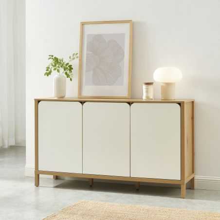 Buffet KILDA blanc effet chêne