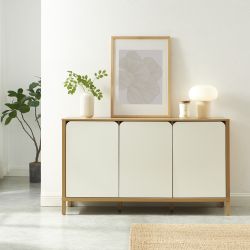 Buffet KILDA blanc effet chêne