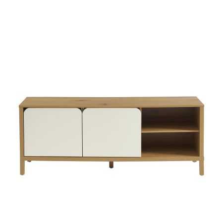 Meuble TV KILDA blanc effet chêne