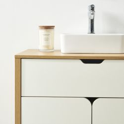 Meuble sous lavabo KILDA blanc effet chêne 