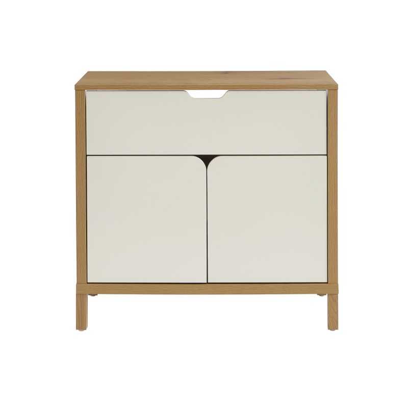 Meuble sous lavabo KILDA blanc effet chêne 