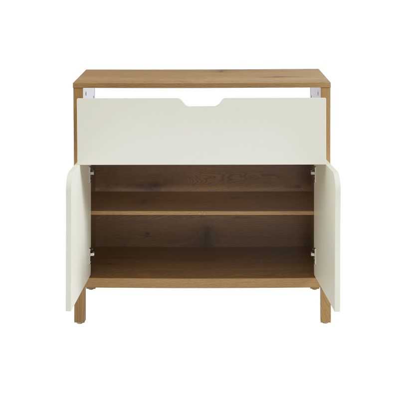 Meuble sous lavabo KILDA blanc effet chêne 