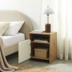 Table de chevet KILDA blanc effet chêne