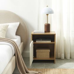 Table de chevet KILDA blanc effet chêne