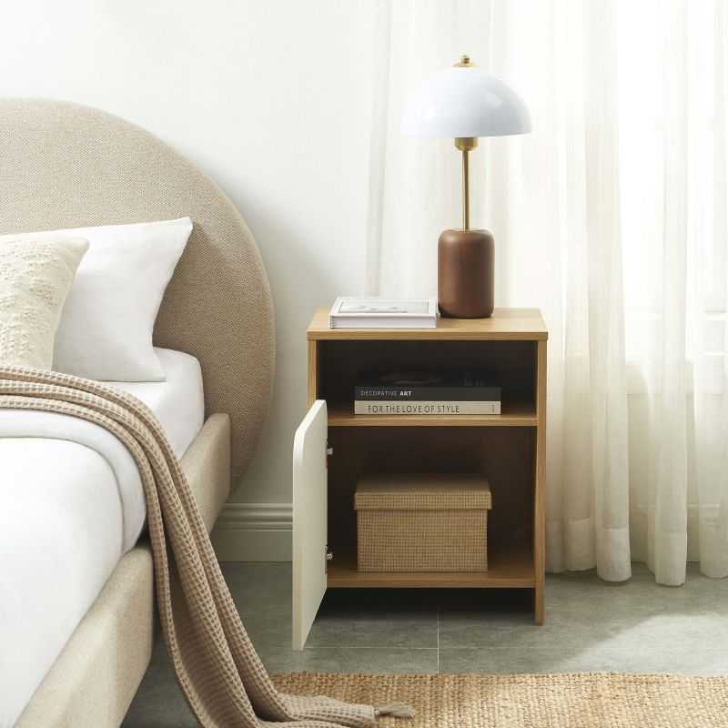 Table de chevet KILDA blanc effet chêne