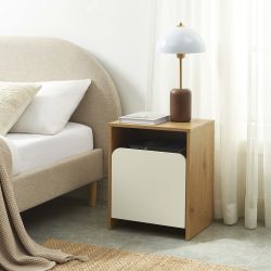 Table de chevet KILDA blanc effet chêne