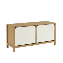 Banc à chassure KILDA blanc effet chêne
