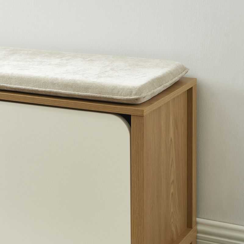 Banc à chassure KILDA blanc effet chêne