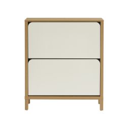 Meuble à chaussure KILDA blanc effet chêne