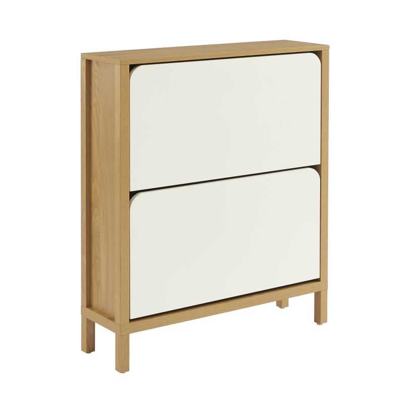 Meuble à chaussure KILDA blanc effet chêne