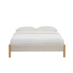 Lit BOWI tissu beige 140190 sommier inclus