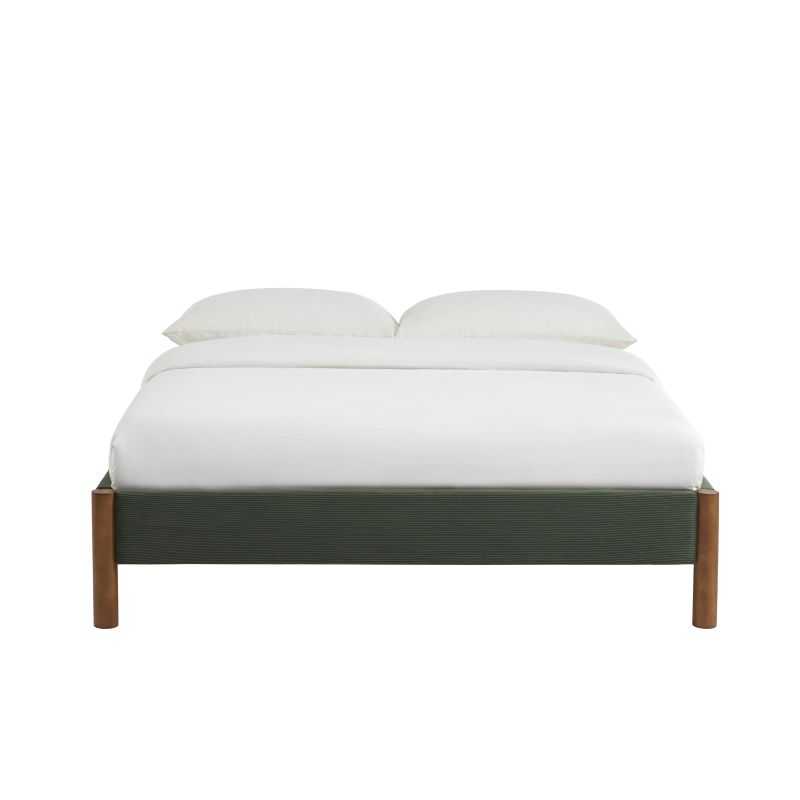 Lit BOWI tissu kaki 140190 sommier inclus