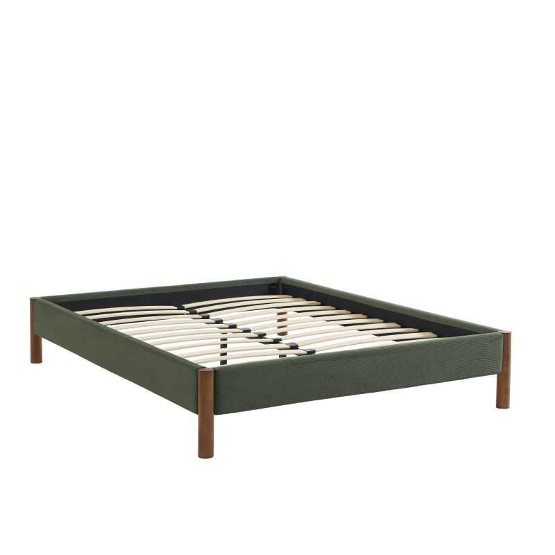 Lit BOWI tissu kaki 140190 sommier inclus