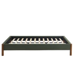 Lit BOWI tissu kaki 140190 sommier inclus