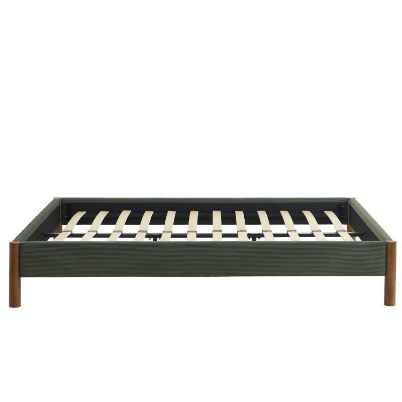 Lit BOWI tissu kaki 140190 sommier inclus