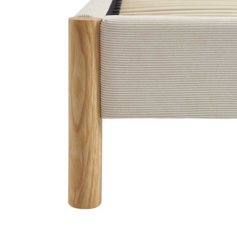 Lit BOWI tissu kaki 160200 sommier inclus