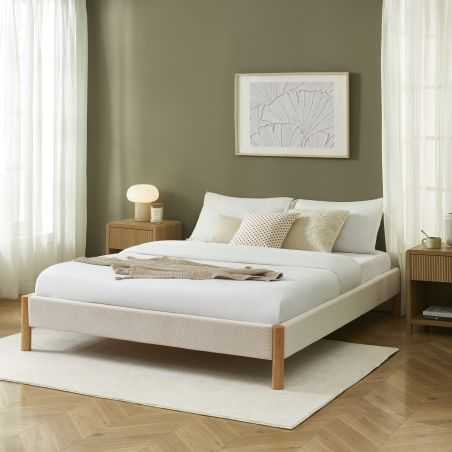 Lit BOWI tissu kaki 160200 sommier inclus