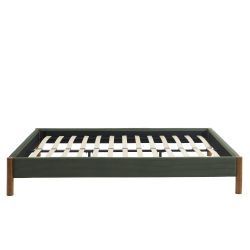 Lit BOWI tissu kaki 160200 sommier inclus