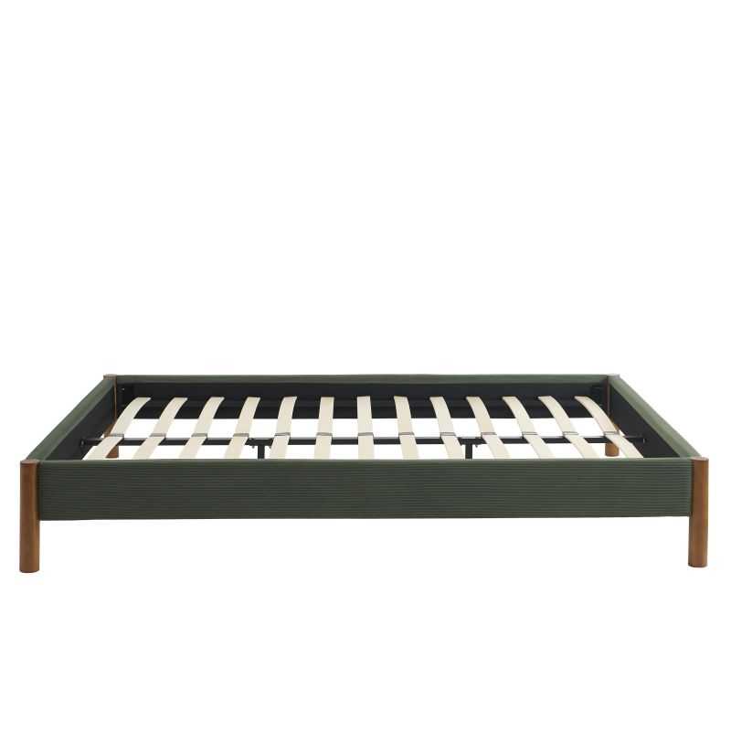 Lit BOWI tissu kaki 160200 sommier inclus