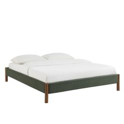 Lit BOWI tissu kaki 160200 sommier inclus