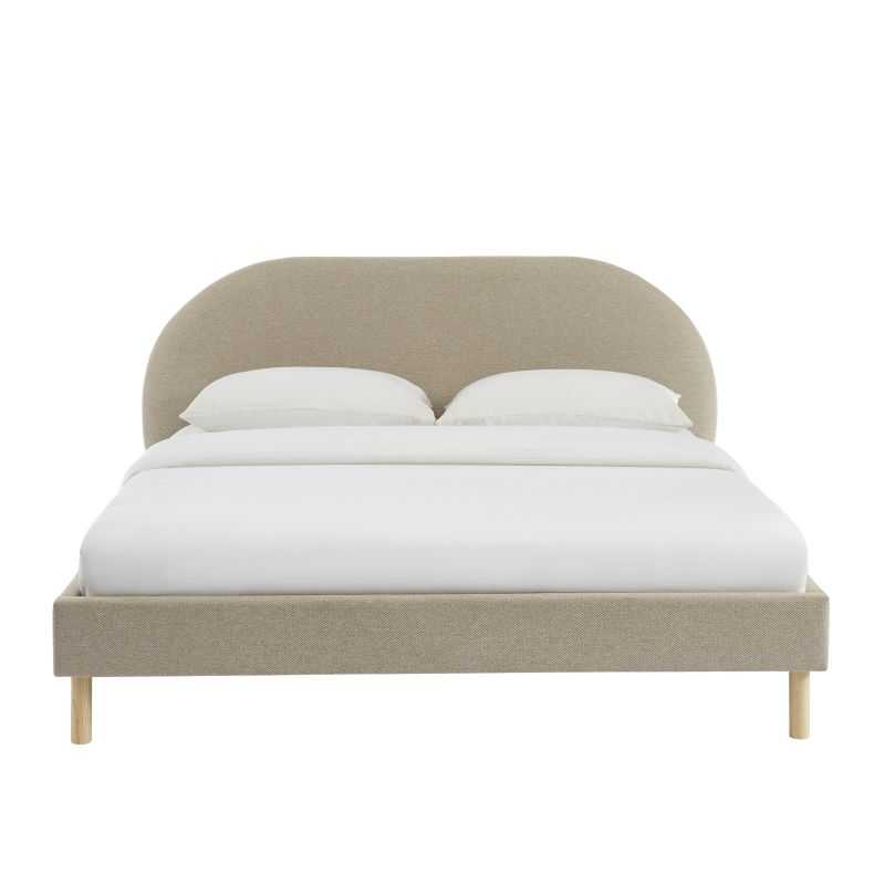 Lit NEBULA tissu grège 160200 sommier inclus