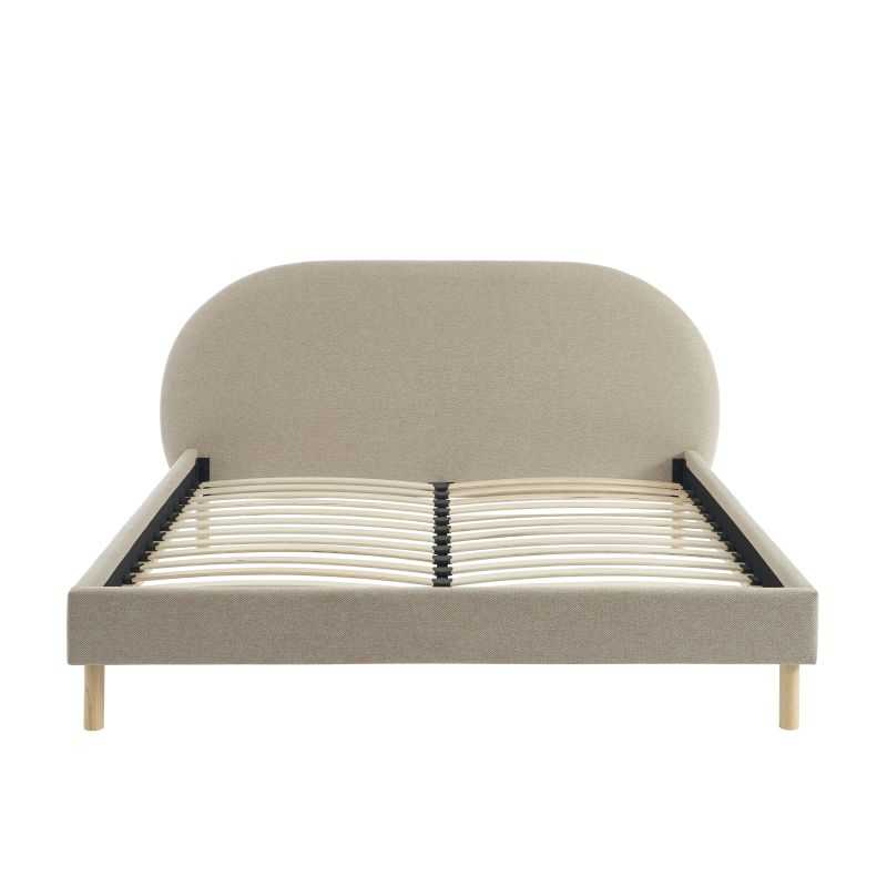 Lit NEBULA tissu grège 160200 sommier inclus