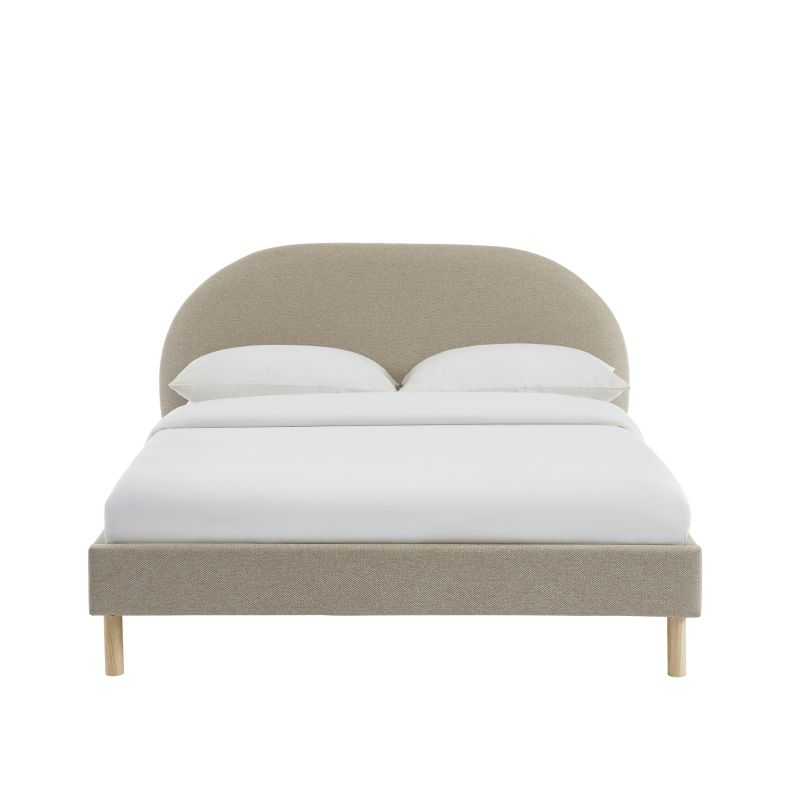 Lit NEBULA tissu grège 140190 sommier inclus