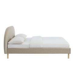 Lit NEBULA tissu grège 140190 sommier inclus