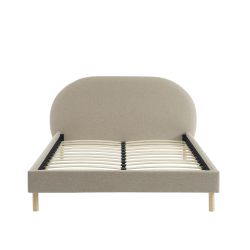 Lit NEBULA tissu grège 140190 sommier inclus