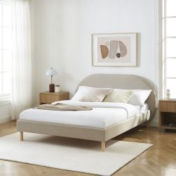 Lit NEBULA tissu grège 140190 sommier inclus